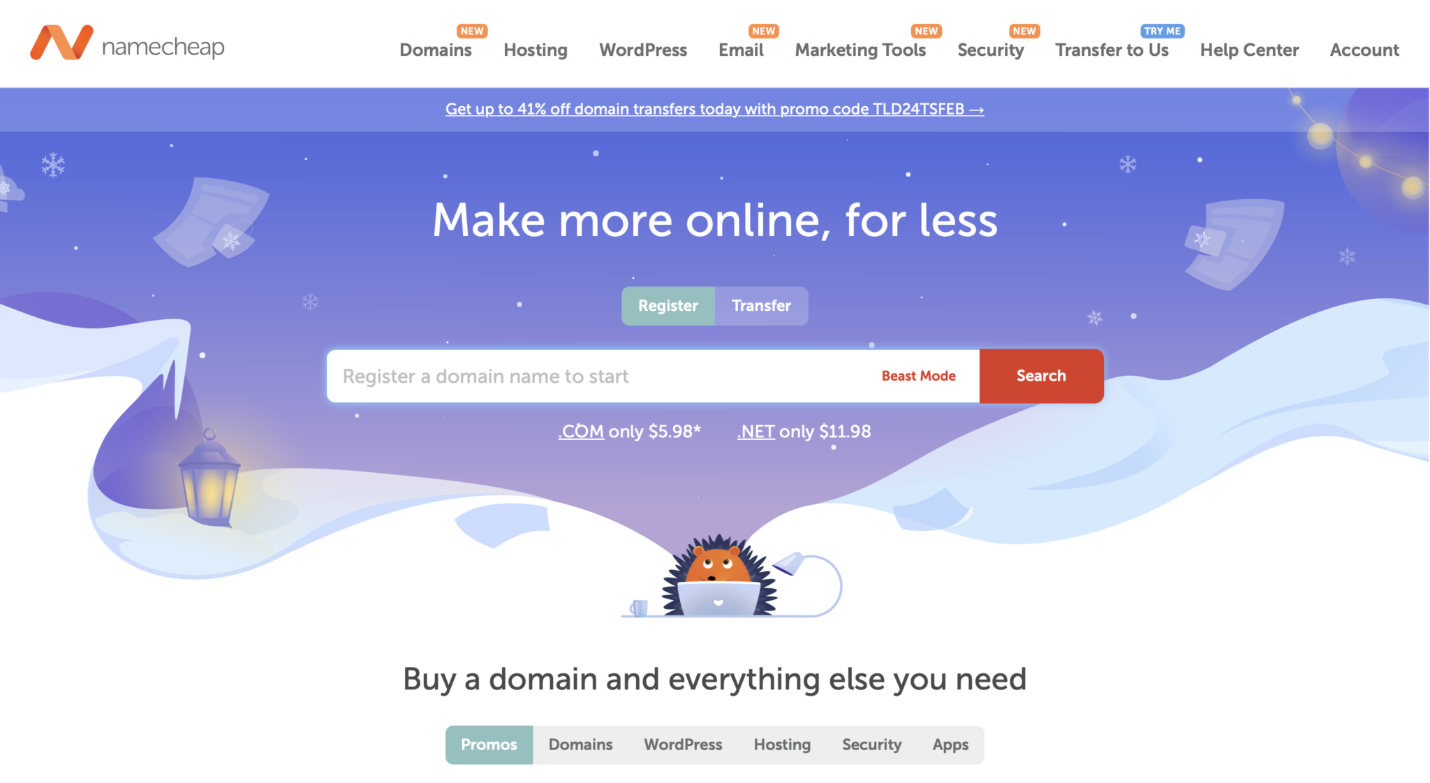 This picture shows NameCheap as a platform to buy domain names. This is an important step to start a blog.