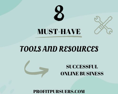 Picture displays the post's topic being 8 must-have tools and resources for running a successful online business.